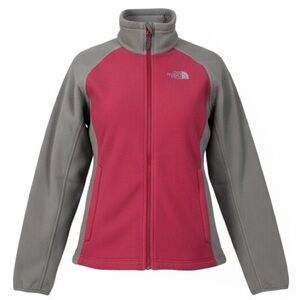 *New The North Face Khumbu Jacket Womens Size Sm Pink Slate Gray Fleece Zip In